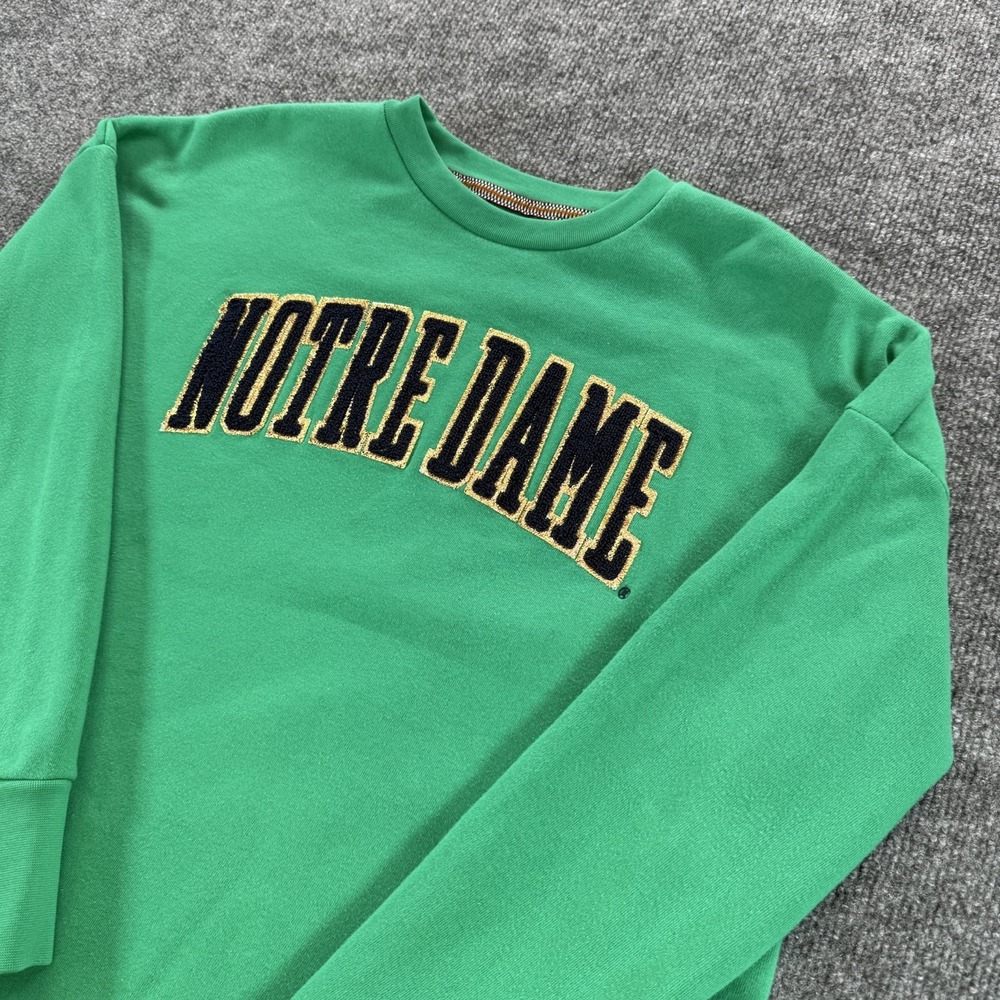 Women's Pressbox Green Notre Dame Irish Stone Gala Oversized Sweatshirt Medium